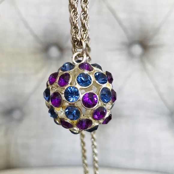 RW&CO. | Purple and Blue Jewelled Ball Necklace - Picture 1 of 7